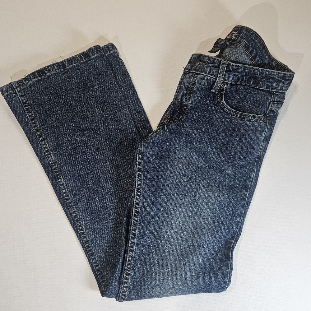 Aeropostale Jeans Womens Size 1/2 S Medium Wash Low Rise Bootcut Y2K Retro Style